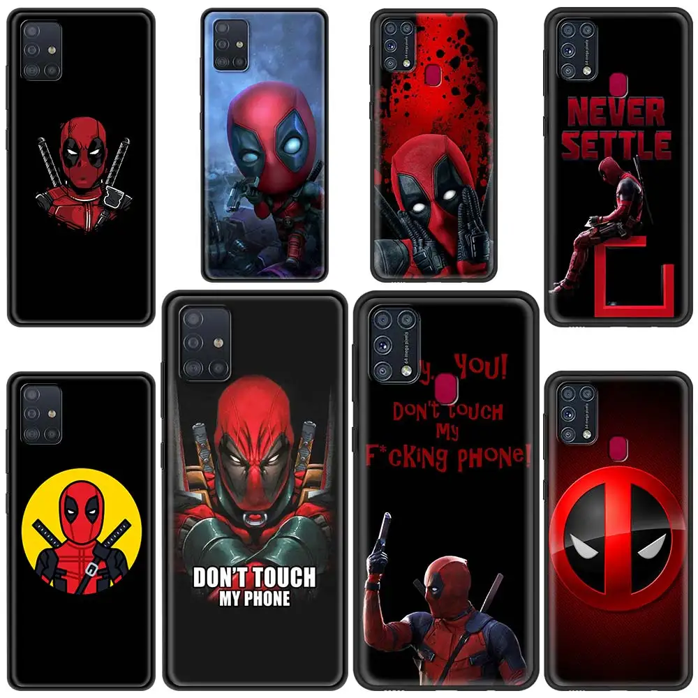 

Marvel Hero Deadpool Phone Case For Samsung Galaxy M31 M30s M51 M31s M11 M32 A9 M01 M12 Silicone Coque Black TPU Fundas