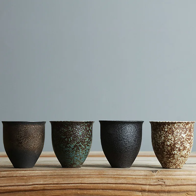 

100ml Japanese-style kiln becomes coarse pottery tea cup handmade pottery large tall master cup tea cup