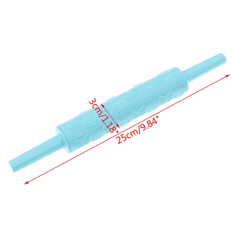 

Cake Dough Baking Crafts Portable Embossed Rolling Pin Heart Pattern Fondant Pastry Cake Decorating Tool 2Styles
