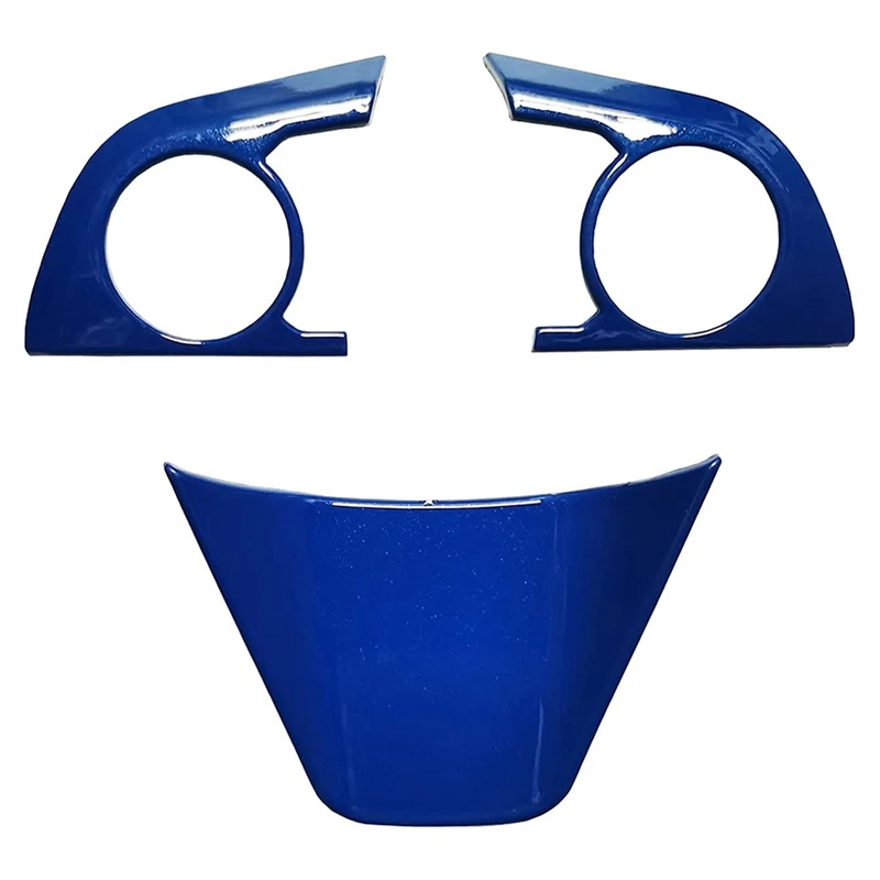 

3PCS ABS Blue Steering Wheel Button Cover Sticker Interior Decoration for Toyota Camry 2018 -2022,for Avolon 2019 -2022