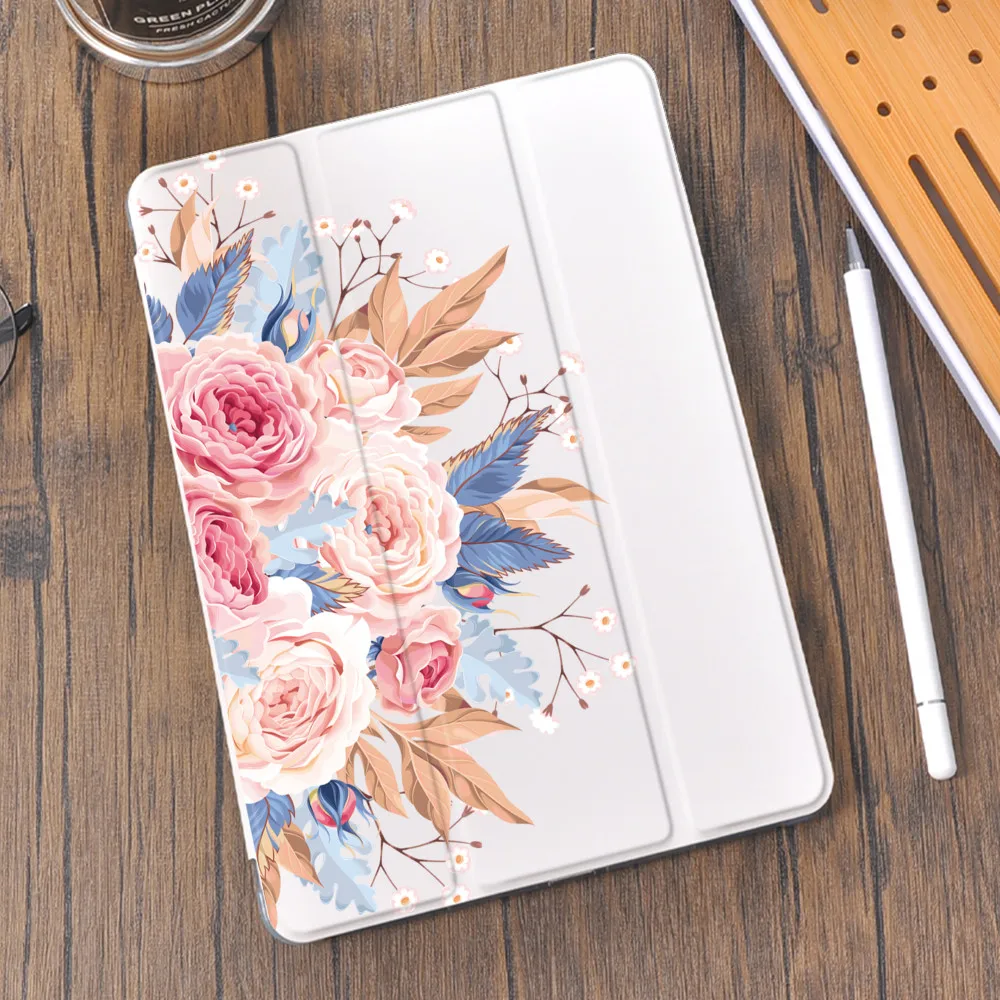 

Flower Leaves Luxury Case For iPad AIr 4 Air 2 Mini 5 Case Luxury Clear Silicone Pro 11 Case 2020 10.2 7th 8th Generation Coque