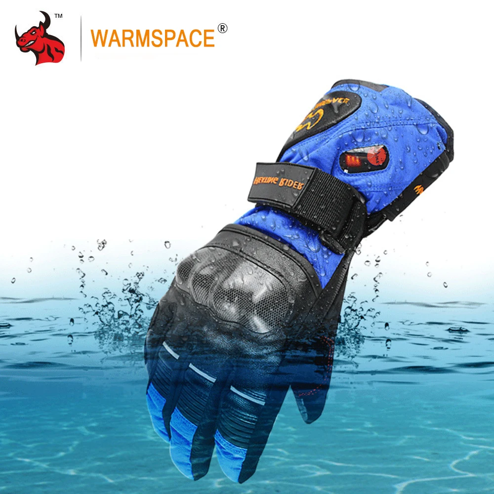 Зимние Мотоциклетные Перчатки WARMSPACE, перчатки с подогревом, водонепроницаемые мотоциклетные перчатки для верховой езды, защитные перчатки с подогревом для мужчин и женщин