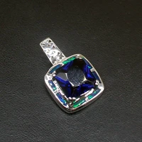 gemstonefactory jewelry big promotion 925 silver blue opal fantasy sapphire women ladies gifts necklace pendant 20214518