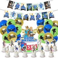 game theme legend of zelda boy birthday party decoration set banner cake card balloon baby shower kid party event layout supplie