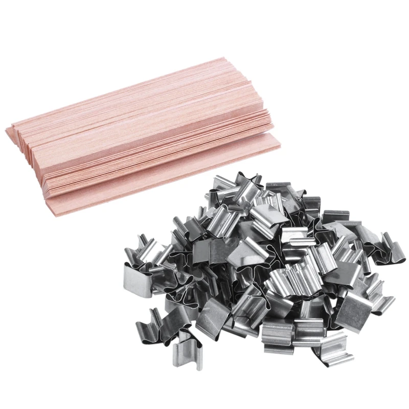 100 шт. деревянные свечи фитили с железной подставкой ядро натуральный