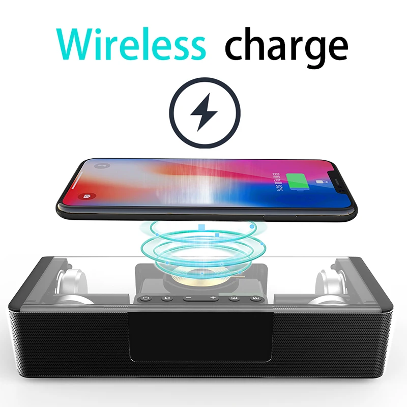 Bluetooth Speaker Wireless Charger White Noise Speaker 10W Fast Charging For Computer parlor TV  Phone Surround Bass Loudspeaker