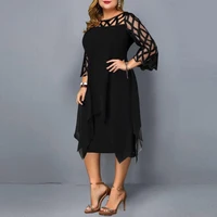 womens dress 4xl 5xl plus size dress for ladies birthday mesh printed black party dress sexy clubwear summer clothing 2021 new