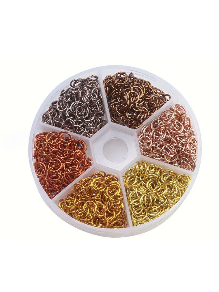 1 коробка 6 мм алюминиевые Колечки разных цветов открытые одиночные петли колечки