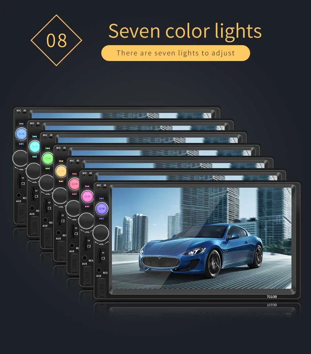 Автомагнитола 2 din с Bluetooth 7 дюймовым цифровым дисплеем MP5 USB SD FM|Автомобильные