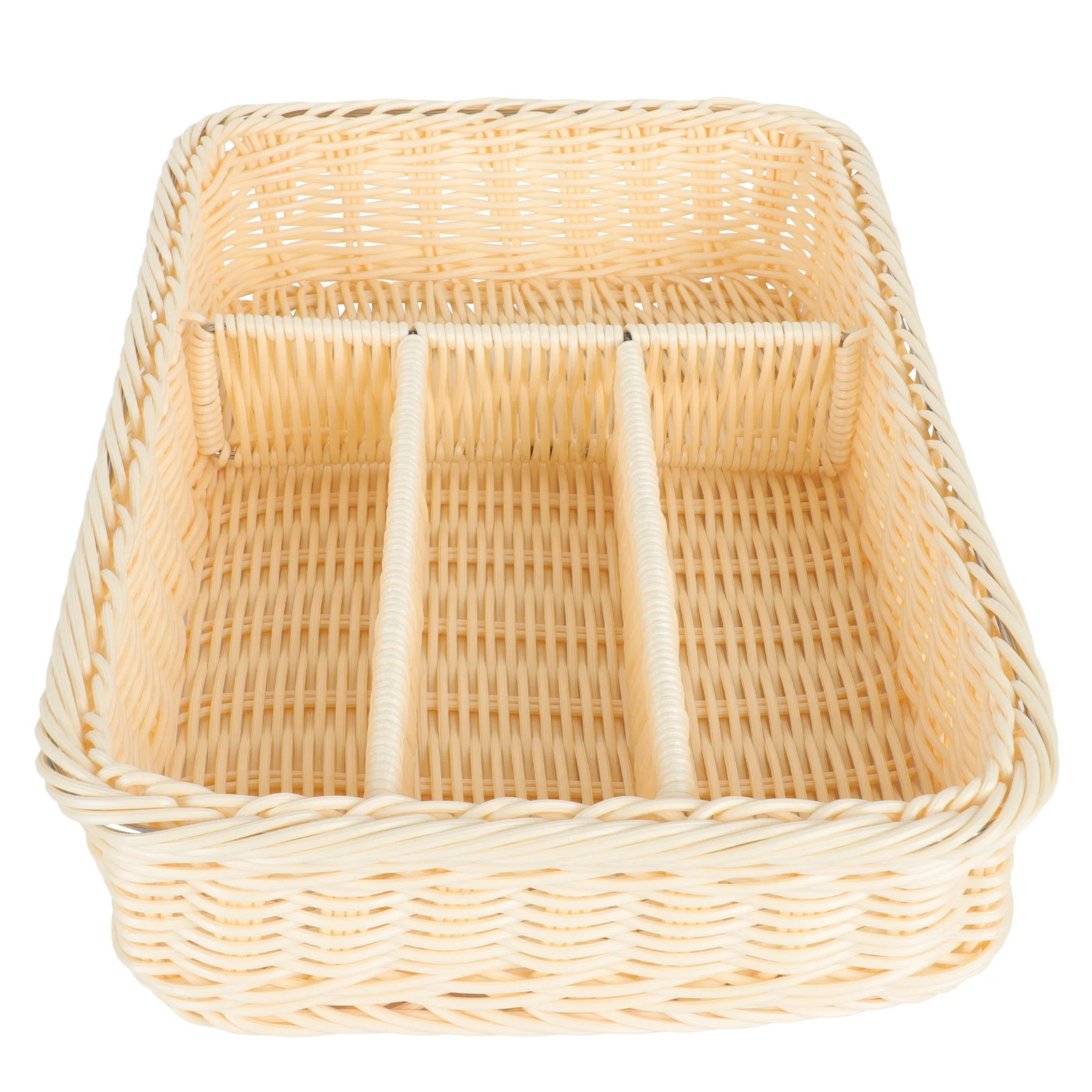 

1PC Imitation Rattan Basket Woven Plate Basket Plastic Basket for Kitchen