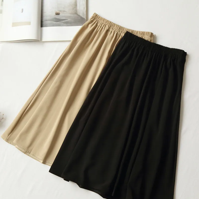

Midi Skirts Solid Vintage Sexy High-Waist Casual Slim Wild Pleated Style