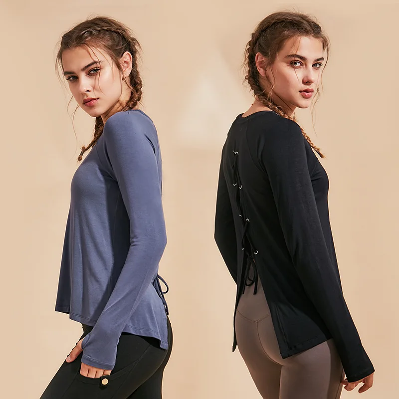 

Long Sleeve Yoga Clothes Violently Sweat Suit Fitness Running Athletic Clothing Beauty Back Exercise Top