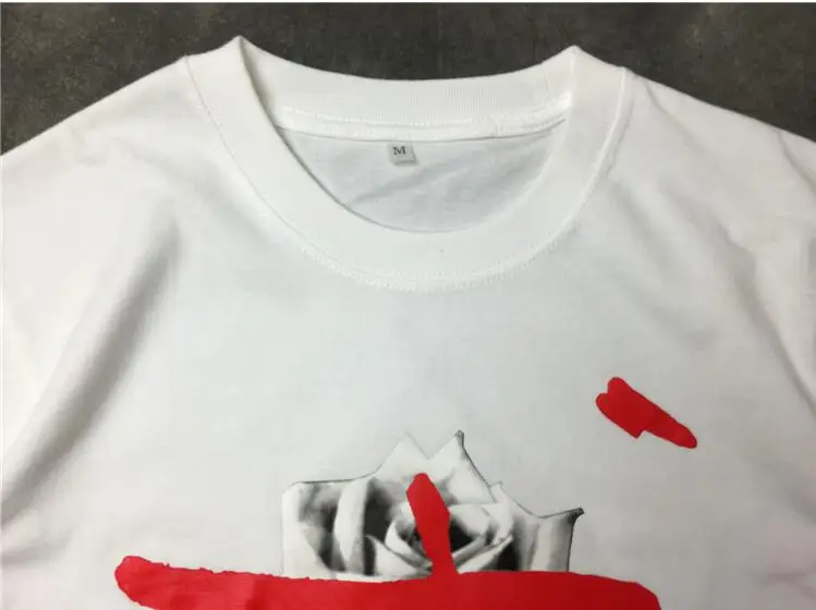 

19ss High New Novelty Men Rose red letters T Shirts T-Shirt Hip Hop Skateboard Street Cotton T-Shirts Tee Top #a81