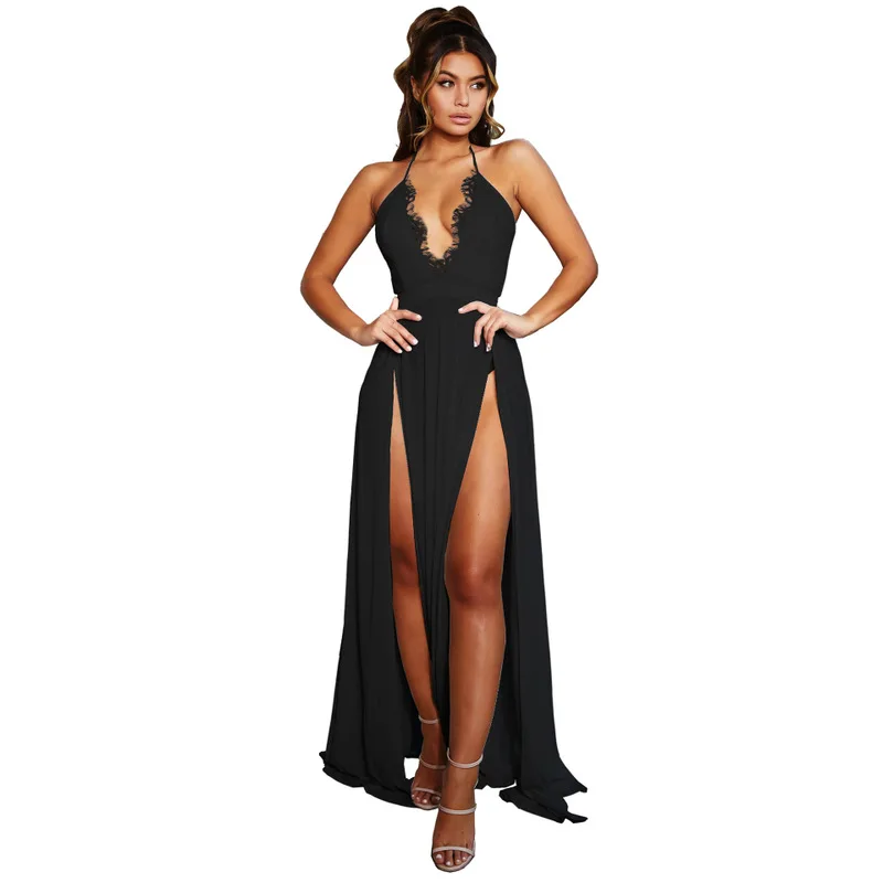 Модное Новое женское сексуальное платье с глубоким v-образным вырезом быстро