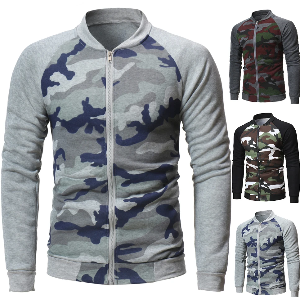 

Men's Personalized Camouflage Color Matching Sweatshirt for Men