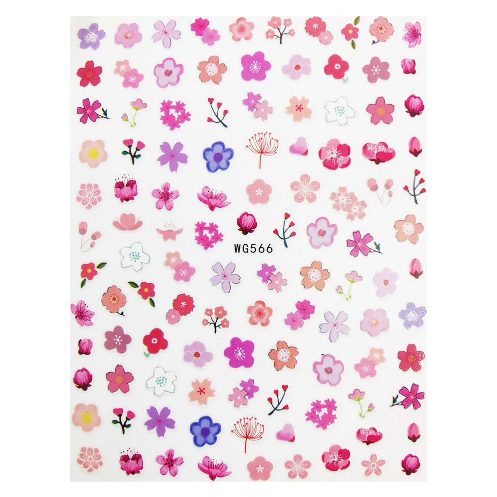 

3D наклейка для ногтей, Акварельные Цветы, флорет, Стикеры для ногтей, декорации, фольгированные слайдеры, дизайн, все для маникюра, аксессуары
