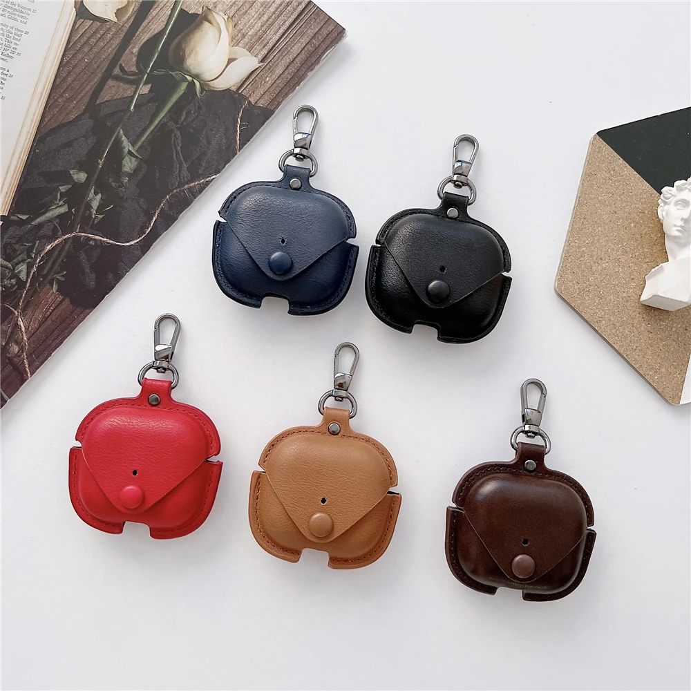 

Роскошный кожаный чехол для Airpods 4 Mini Apple, чехол для наушников Airpods4 с цепочкой для ключей, защитный чехол с крючком для зарядки