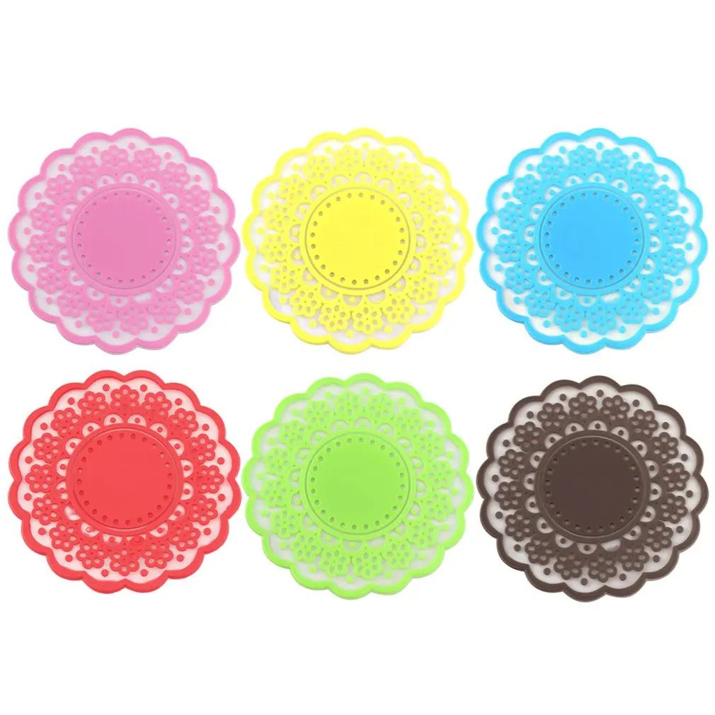 2018 полупрозрачные кружевные подставки для чашек изоляционный коврик круглый