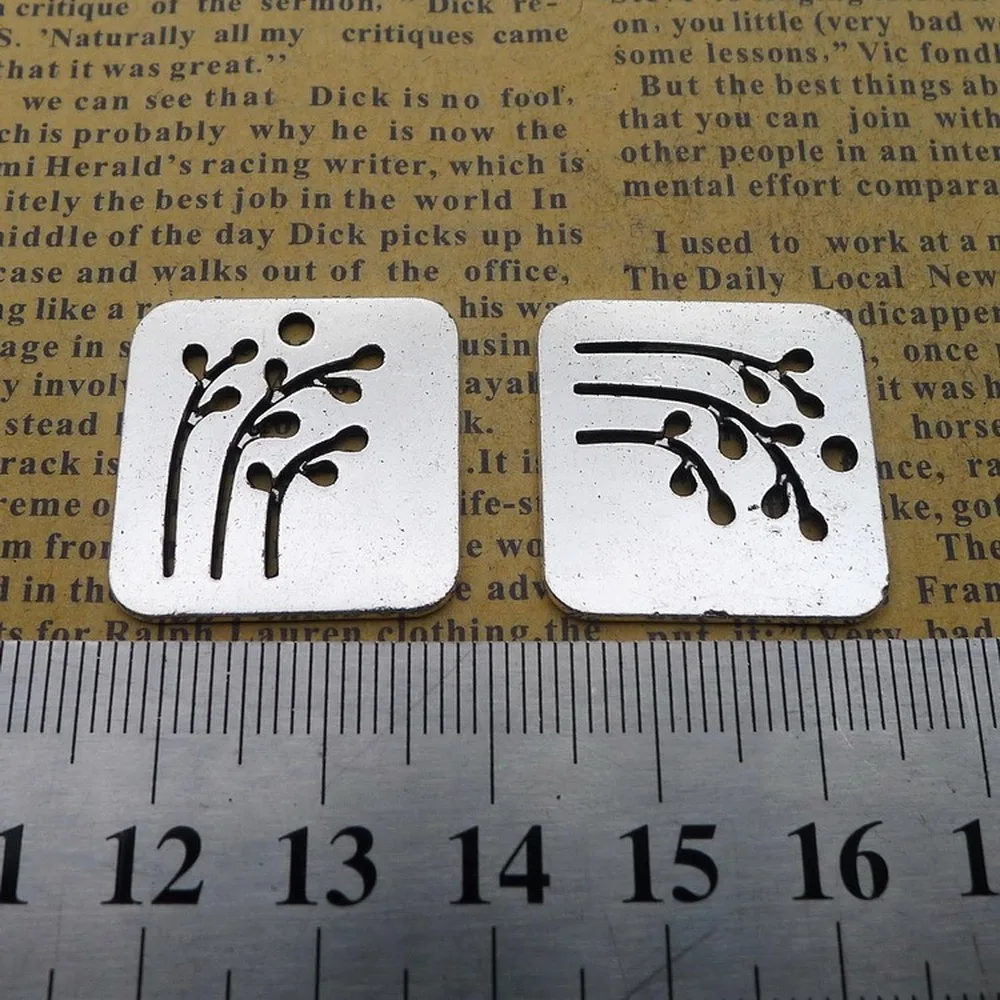

80pcs Flower Charms 23mm x 23mm DIY Jewelry Making Pendant antique silver color