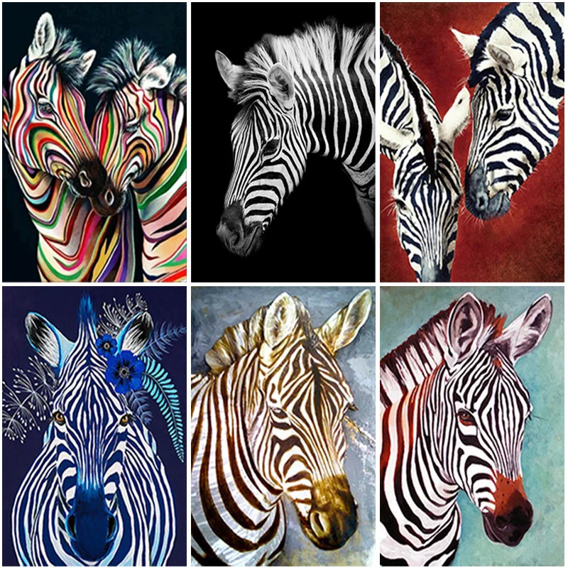 

5D DIY Diamond Painting Animals Full Square Round Rhinestones Mosaic Diamond Embroidery Zebra Crystal Mosaic Kit Home Decoration