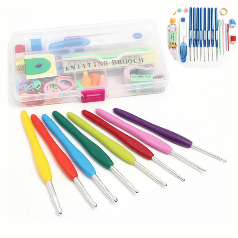 Спицы для вязания 57 комплектов пряжа крючок швейный инструмент эргономичная