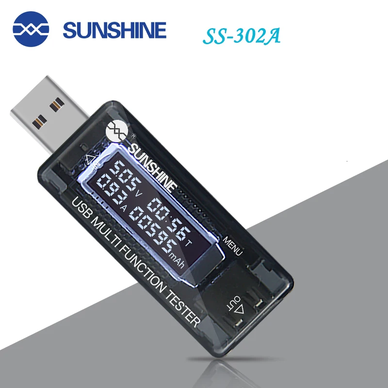 Sunshine SS-302A цифровой дисплей тестер USB зарядки мощность Группы стол нагрузка по