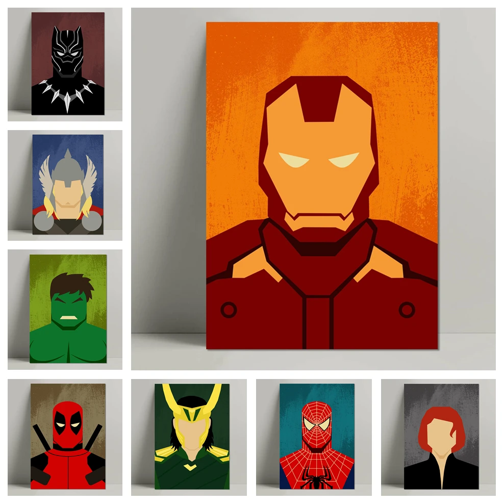Marvel мстители супергерой фильм Локи железная пантера домашнее Искусство Декор
