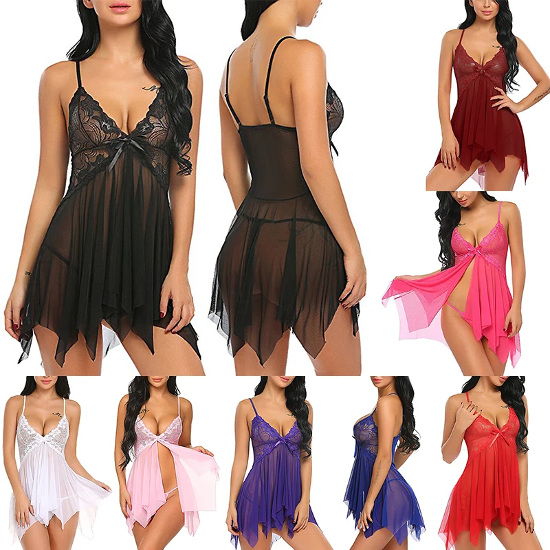 Пикантная одежда для сна ночное платье женщин нижнее белье большие размеры V