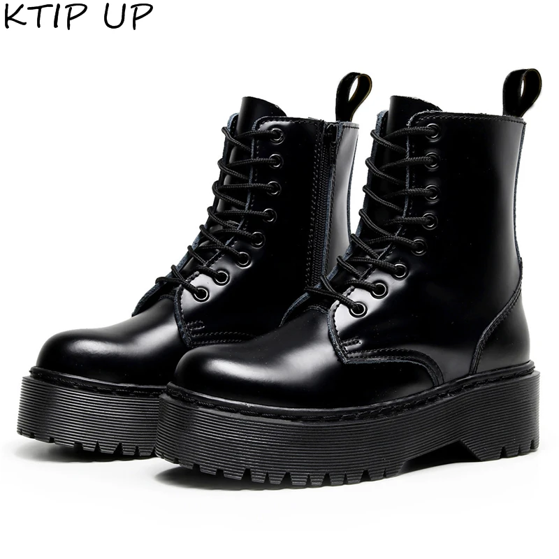 Женские ботильоны из натуральной кожи на молнии модные весенне осенние ботинки