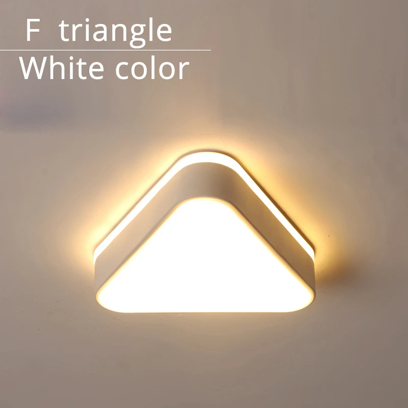 F triangle white Дизайн, светодиодный потолочный светильник, коридор, художественная галерея, украшение, передняя Балконная лампа, крыльцо, белый, черный, Lamparas De Techo Plafondlamp - Цвет корпуса: F triangle white