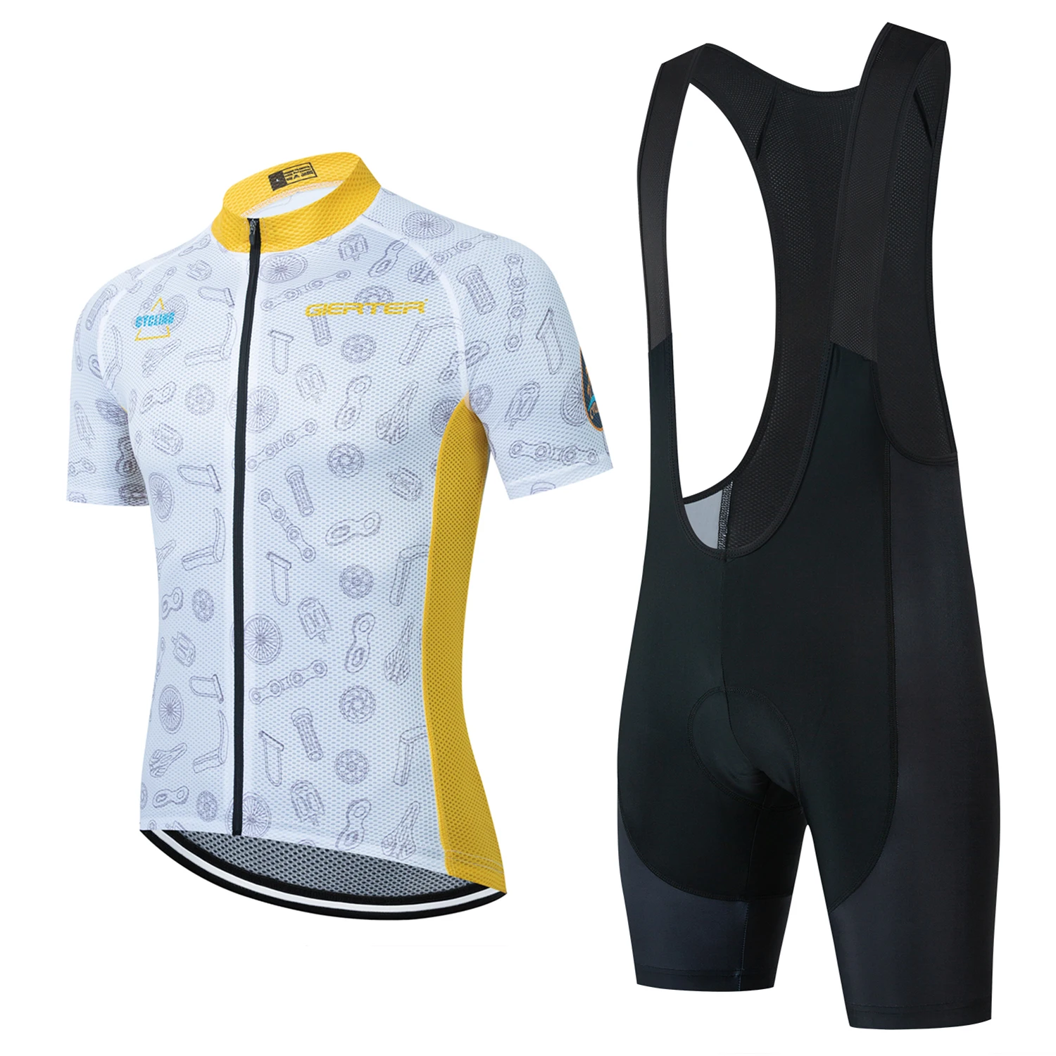 

Men's Summer Short Sleeves Bike Jersey 2021 New Brand Ciclismo Clothes Cycling Kit Bib Shorts 3D Gel Pad