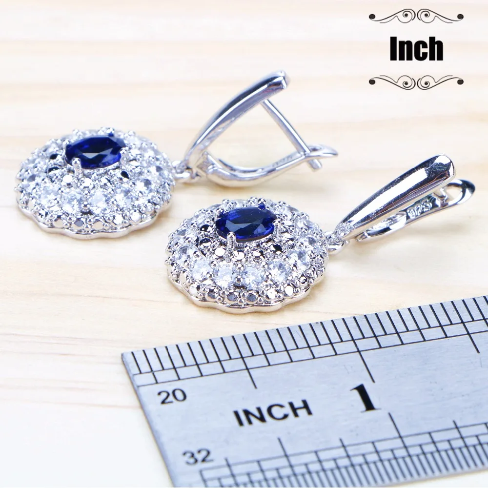 Набор свадебных ювелирных изделий из голубого CZ камня свадебные серьги для