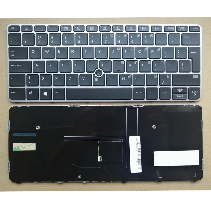 Клавиатура QH GZEELE для ноутбука HP elitebook 725 G3 820 828 G4 английская Серебристая Рамка и