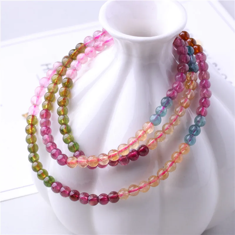Natural candy tourmaline Three circle bracelets Tourmaline tourmaline bracelet