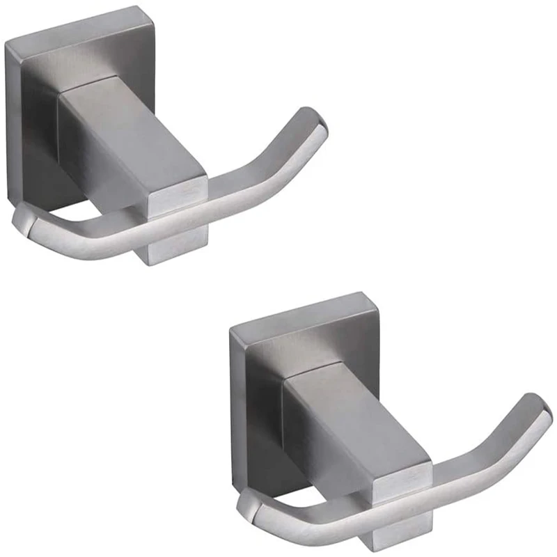 

SUS 304 Stainless Steel Bathroom Double Robe Hook Lavatory Bath Towel Hook Coat Hook Wall Mounted 2 Pack Brushed Finish