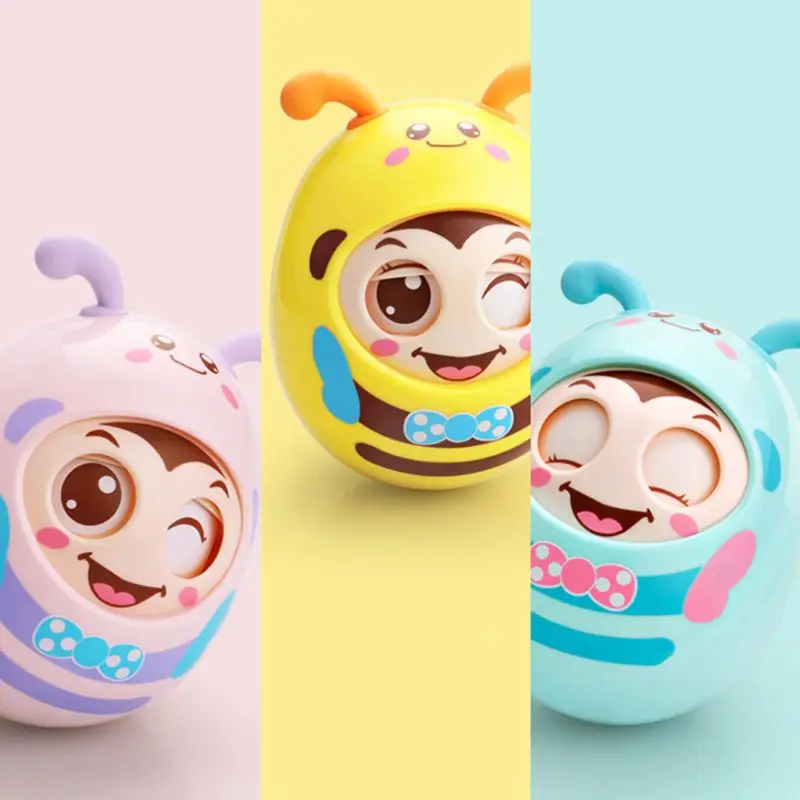 

Safety Adorable Blinking Eyes Tumbler Doll Baby Teething Toys for 6-12 Month Infants Newborns Gift
