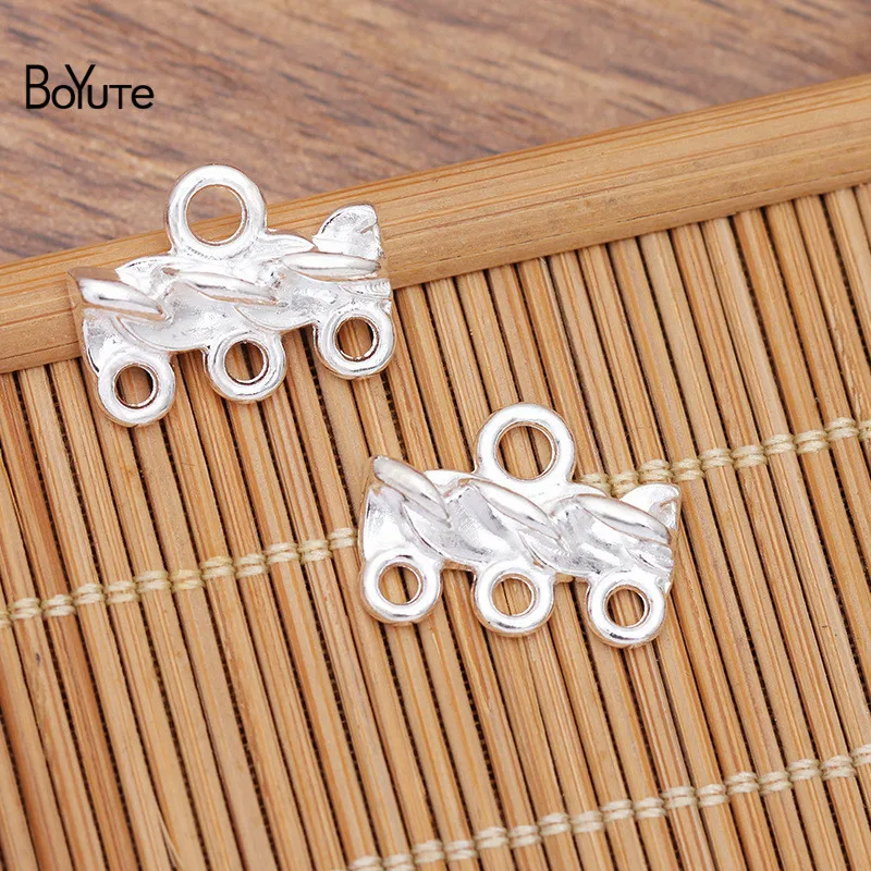 

BoYuTe (100 Pieces/Lot) 17*13MM Metal Alloy Connector Charms with 4 Loops DIY Accessories Hand Made Jewelry Findings Components