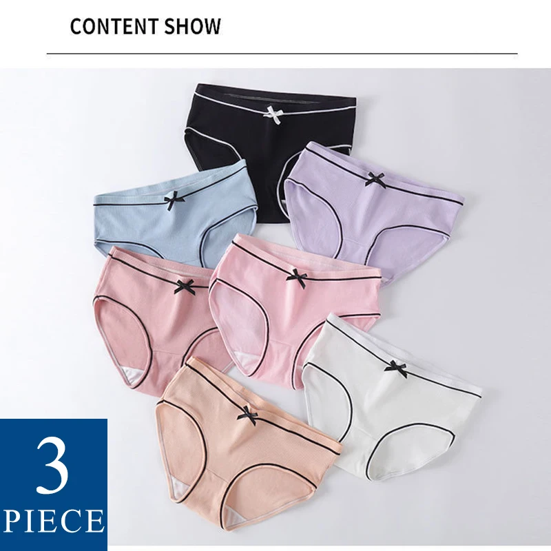 

Трусы Wontive женские хлопковые однотонные, удобное нижнее белье, привлекательные трусы с заниженной талией, комплект из 3 предметов