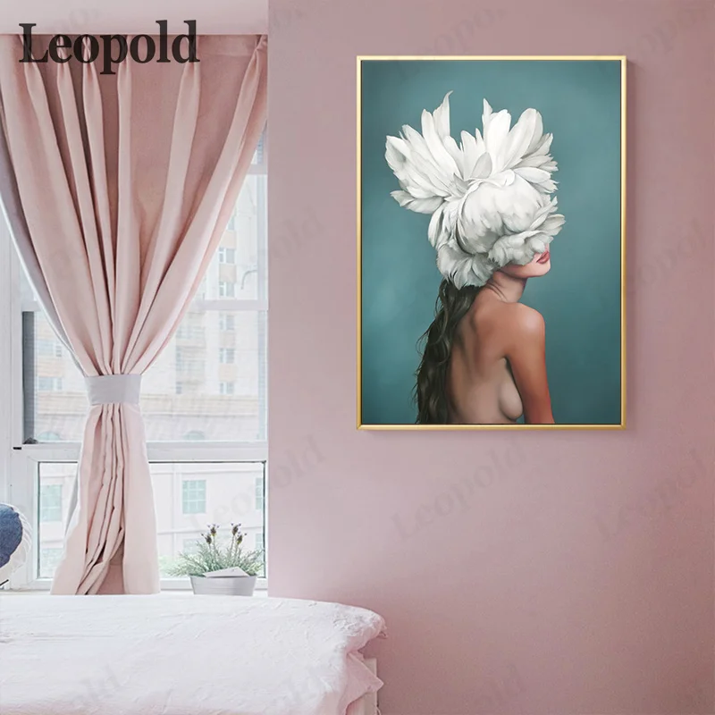 

Elegant Flower Queen Posters and Prints Nordic Decoration Home Canvas Modern Figure Painting Light Flower Wall Spray Picture