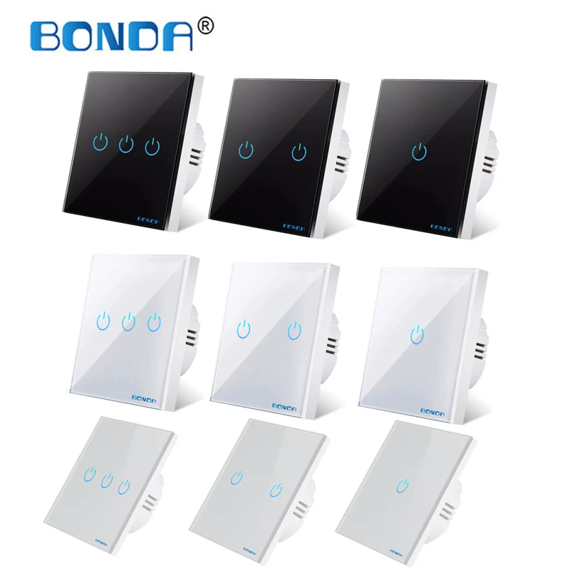 BONDA роскошный настенный сенсорный выключатель европейского стандарта