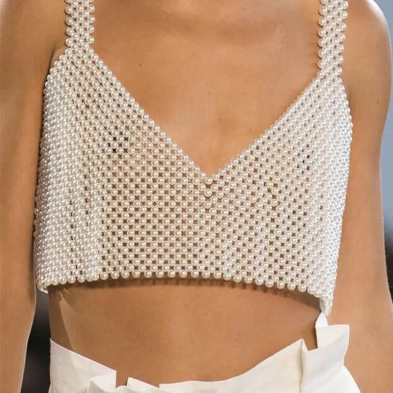 Женский топ с бусинами роскошная расшитая бисером майка без рукавов один размер