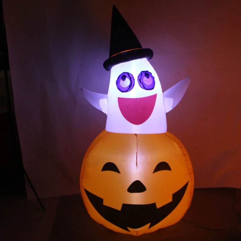 

1,5 м светодиодная подсветка, Хэллоуин, игрушки, надувная тыква, призрак, украшение для дома с привидениями