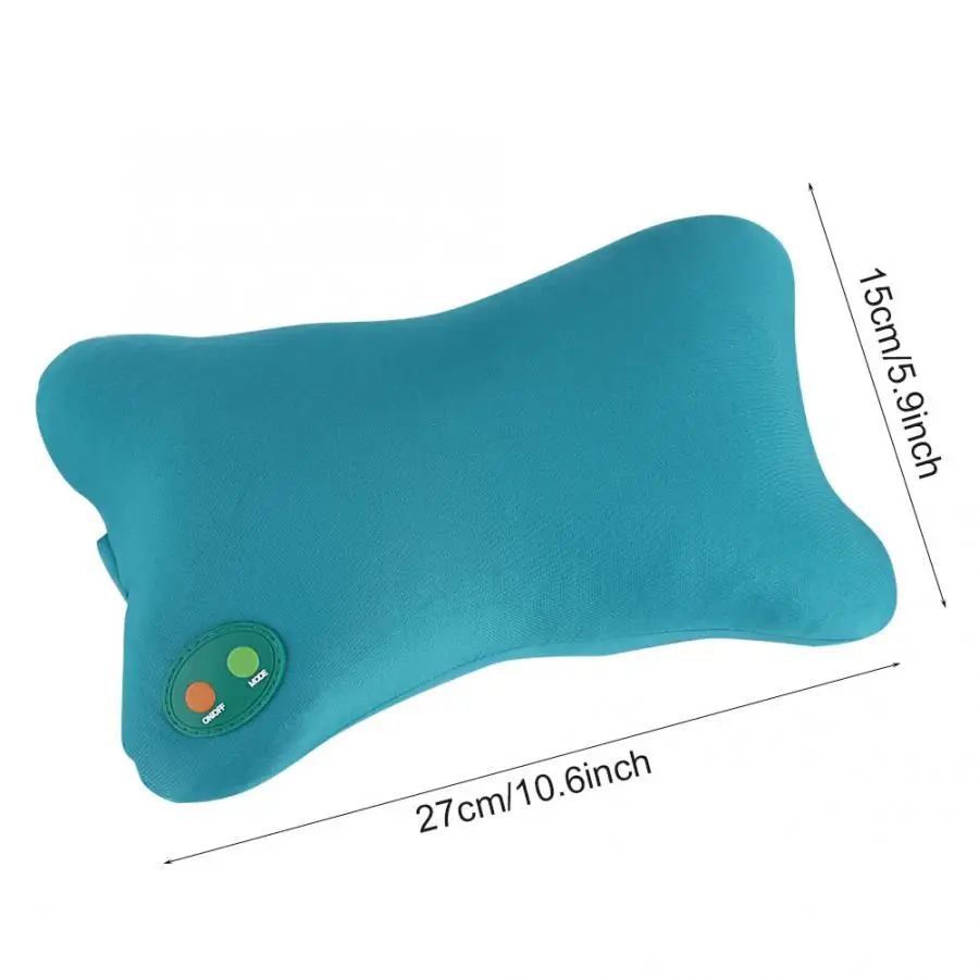 Массажная подушка портативная электрическая мягкая с вибрацией для шеи спины