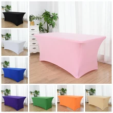 19 Colours Wedding Spandex Table Cloth Cover Linen Lycra Rectangle Hotel Banquet Party Meeting Room Decoration