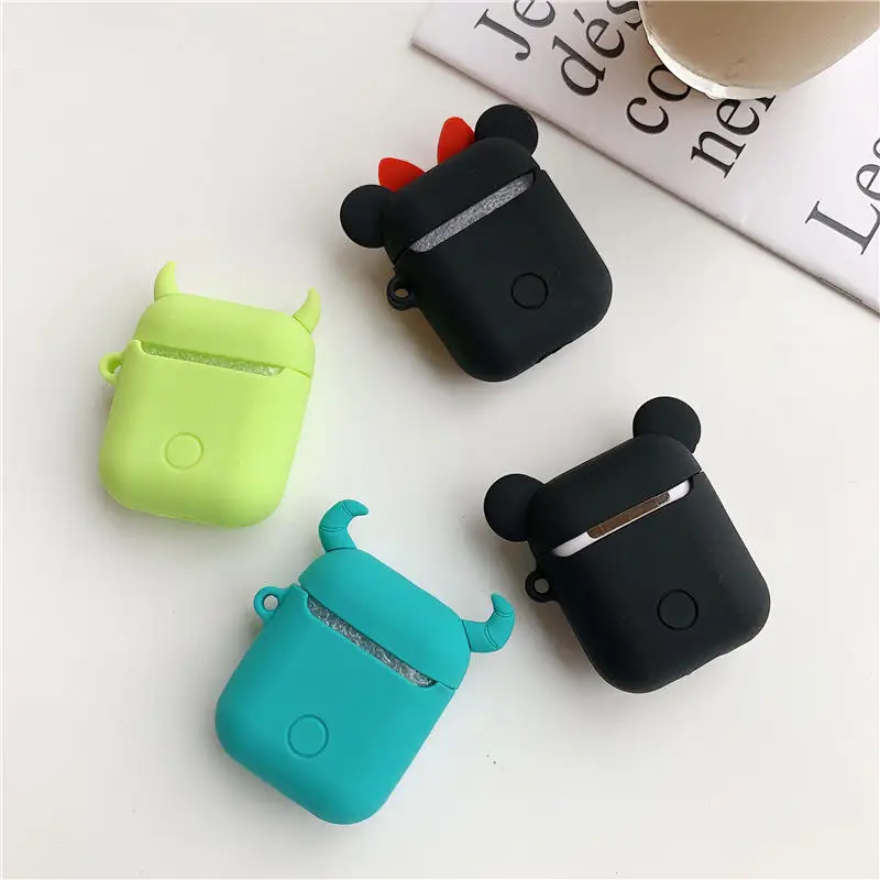 Чехол для наушников Bluetooth Airpods 2 аксессуары защитный чехол милый мультяшный