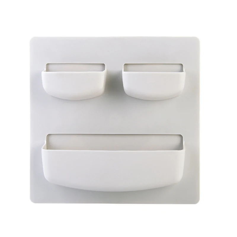 

Wall Mounted Kitchen Storage Shelf Sundries Organizer Rack Sponge Holder Bathroom Accessories Plastic Wall Shelves for Storage
