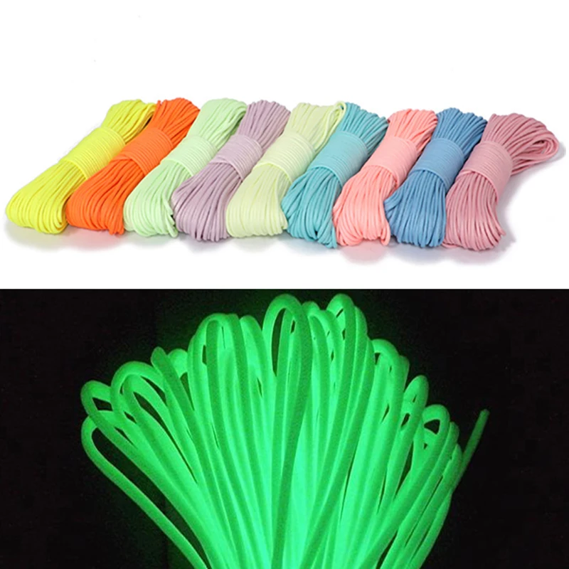 5/10M Paracord 550LB 4mm Luminous Tent Ropes Outdoor Camping Accessories Survival Tool Paracord Umbrella Rope Glow In The Dark