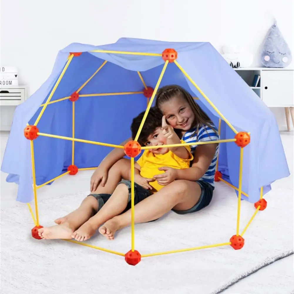 

Kids DIY Construction Fort Building Kit Forts Builder Toy Blocks Bricks Christmas Gift for Boys And Girls To DIY Build Tent