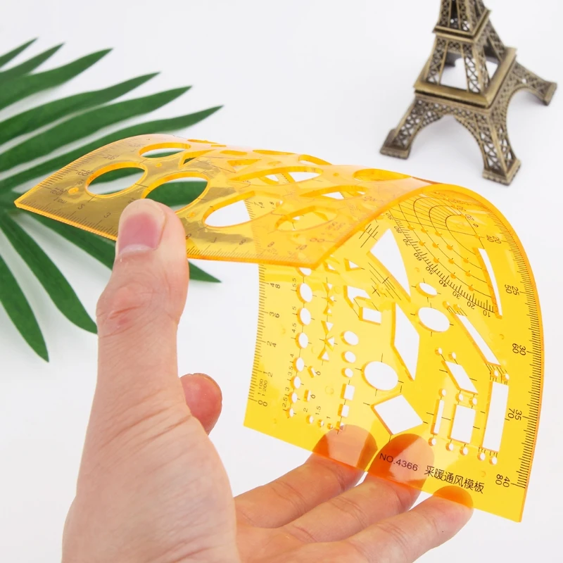 

K Resin Heating Ventilation Design Drawing Template Ruler Measuring Tool Student 090F