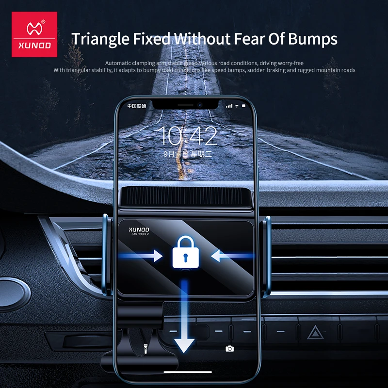 xundd universal car phone holder stand car air outlets mount stand for iphone xiaome samsung solar energy electric car holder free global shipping